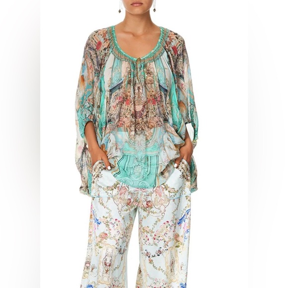 Camilla Silk Crepe Blouse With Keyhole Front, I Dream Of Marie - Picture 1 of 4